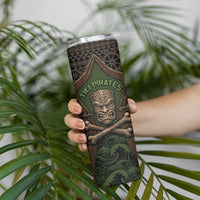 Personalised Hawaii Tiki Pirates Skinny Tumbler Kakau Pattern Polynesian Style