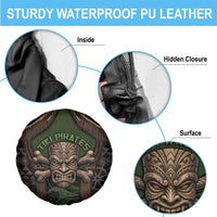 Hawaii Tiki Pirates Spare Tire Cover Kakau Pattern Polynesian Style