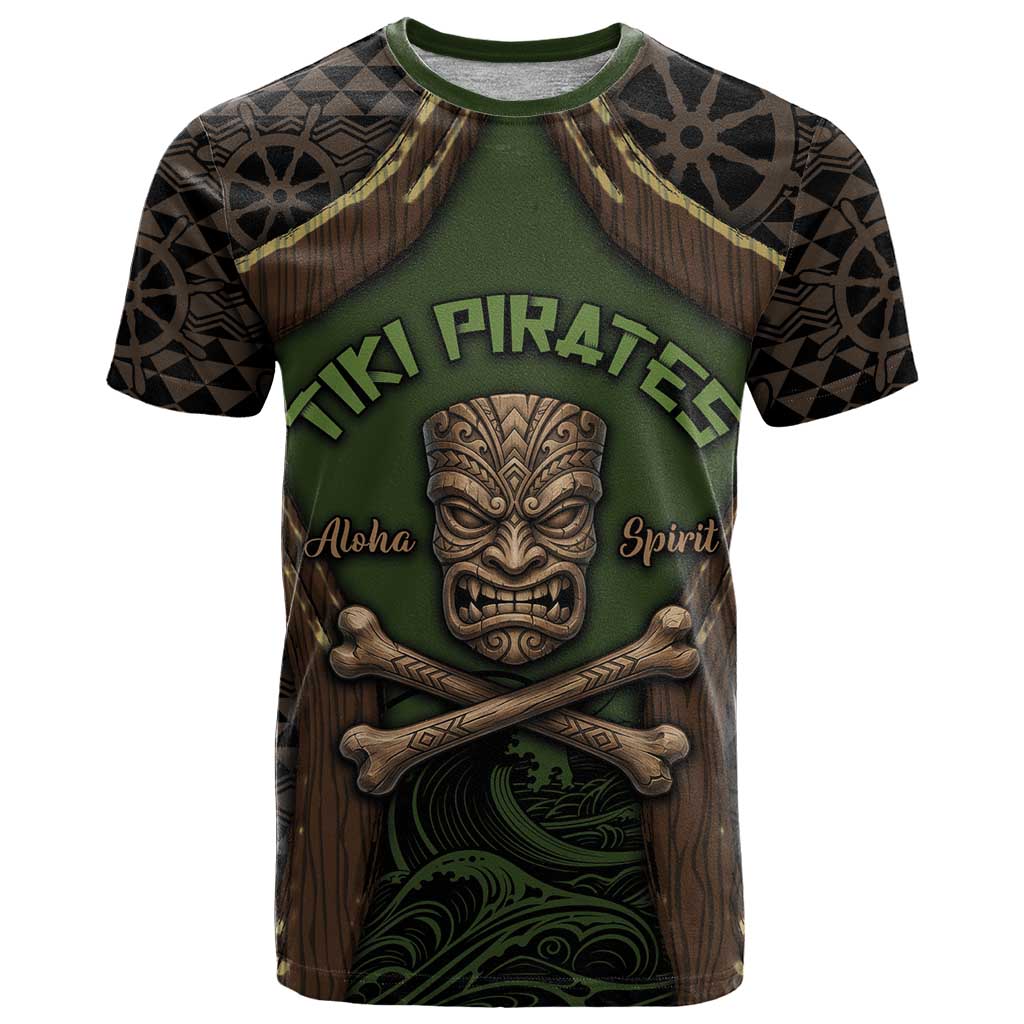 Personalised Hawaii Tiki Pirates T Shirt Kakau Pattern Polynesian Style