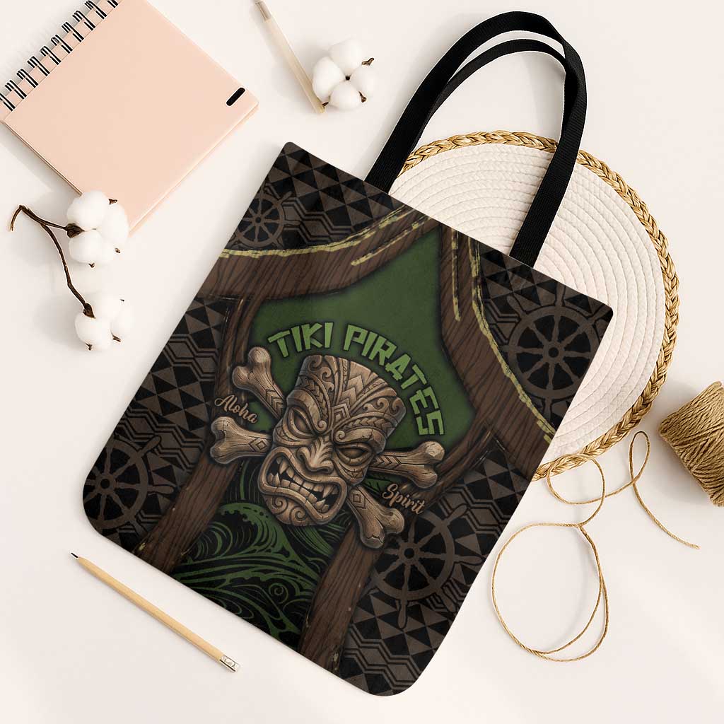 Hawaii Tiki Pirates Tote Bag Kakau Pattern Polynesian Style