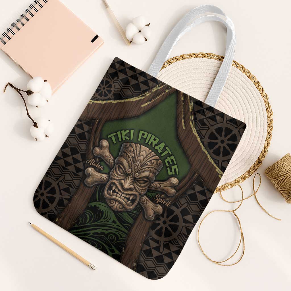 Hawaii Tiki Pirates Tote Bag Kakau Pattern Polynesian Style