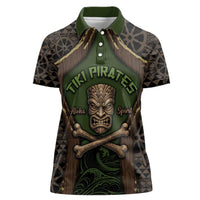 Personalised Hawaii Tiki Pirates Women Polo Shirt Kakau Pattern Polynesian Style