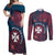 Personalised Wallis And Futuna Couples Matching Off Shoulder Maxi Dress and Long Sleeve Button Shirt Hibiscus Polynesian Tribal Pattern