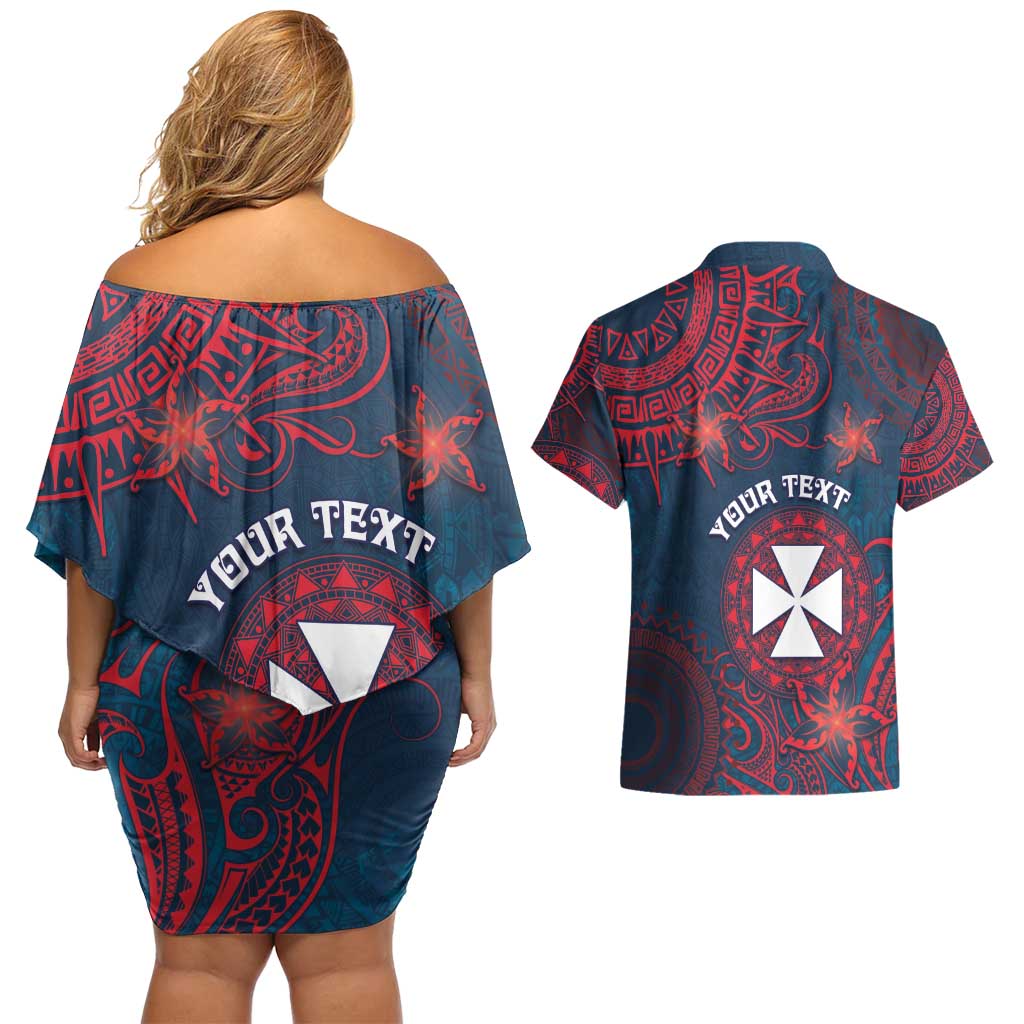 Personalised Wallis And Futuna Couples Matching Off Shoulder Short Dress and Hawaiian Shirt Hibiscus Polynesian Tribal Pattern DT05 - Polynesian Pride