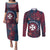 Personalised Wallis And Futuna Couples Matching Puletasi and Long Sleeve Button Shirt Hibiscus Polynesian Tribal Pattern