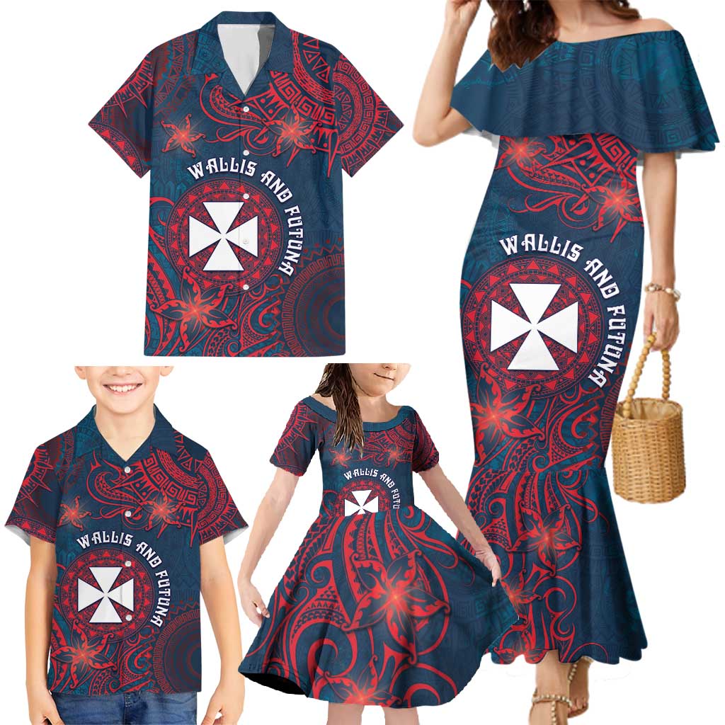 Personalised Wallis And Futuna Family Matching Mermaid Dress and Hawaiian Shirt Hibiscus Polynesian Tribal Pattern DT05 - Polynesian Pride