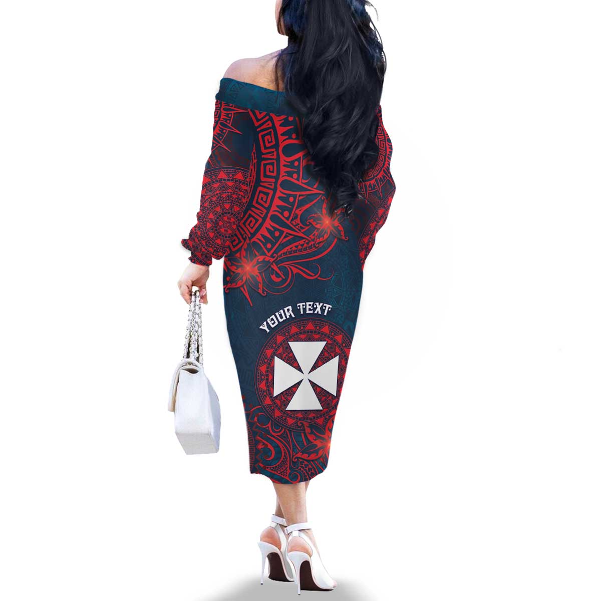 Personalised Wallis And Futuna Family Matching Off The Shoulder Long Sleeve Dress and Hawaiian Shirt Hibiscus Polynesian Tribal Pattern DT05 - Polynesian Pride