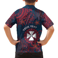 Personalised Wallis And Futuna Family Matching Puletasi and Hawaiian Shirt Hibiscus Polynesian Tribal Pattern DT05 - Polynesian Pride