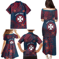 Personalised Wallis And Futuna Family Matching Puletasi and Hawaiian Shirt Hibiscus Polynesian Tribal Pattern DT05 - Polynesian Pride
