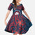 Personalised Wallis And Futuna Kid Short Sleeve Dress Hibiscus Polynesian Tribal Pattern