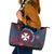 Wallis And Futuna Leather Tote Bag Hibiscus Polynesian Tribal Pattern