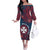 Personalised Wallis And Futuna Off The Shoulder Long Sleeve Dress Hibiscus Polynesian Tribal Pattern