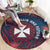 Wallis And Futuna Round Carpet Hibiscus Polynesian Tribal Pattern
