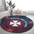 Wallis And Futuna Round Carpet Hibiscus Polynesian Tribal Pattern