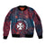 Personalised Wallis And Futuna Sleeve Zip Bomber Jacket Hibiscus Polynesian Tribal Pattern