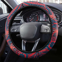 Wallis And Futuna Steering Wheel Cover Hibiscus Polynesian Tribal Pattern DT05 - Polynesian Pride