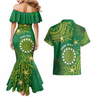 Personalised Cook Islands Couples Matching Mermaid Dress and Hawaiian Shirt Hibiscus Polynesian Tribal Pattern DT05 - Polynesian Pride