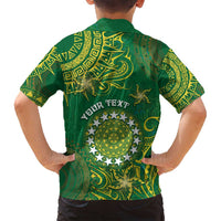 Personalised Cook Islands Family Matching Long Sleeve Bodycon Dress and Hawaiian Shirt Hibiscus Polynesian Tribal Pattern DT05 - Polynesian Pride