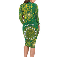Personalised Cook Islands Family Matching Long Sleeve Bodycon Dress and Hawaiian Shirt Hibiscus Polynesian Tribal Pattern DT05 - Polynesian Pride