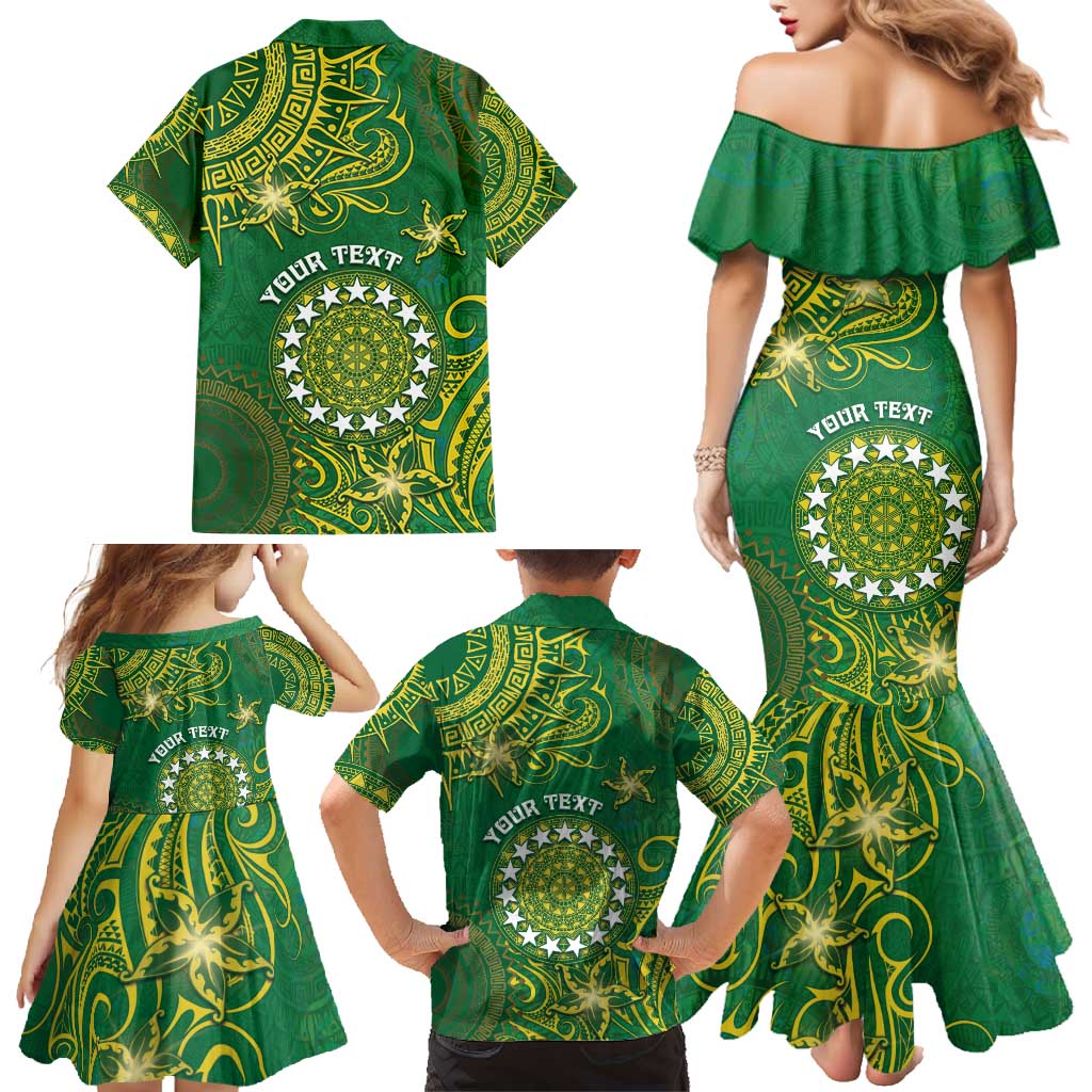 Personalised Cook Islands Family Matching Mermaid Dress and Hawaiian Shirt Hibiscus Polynesian Tribal Pattern DT05 - Polynesian Pride