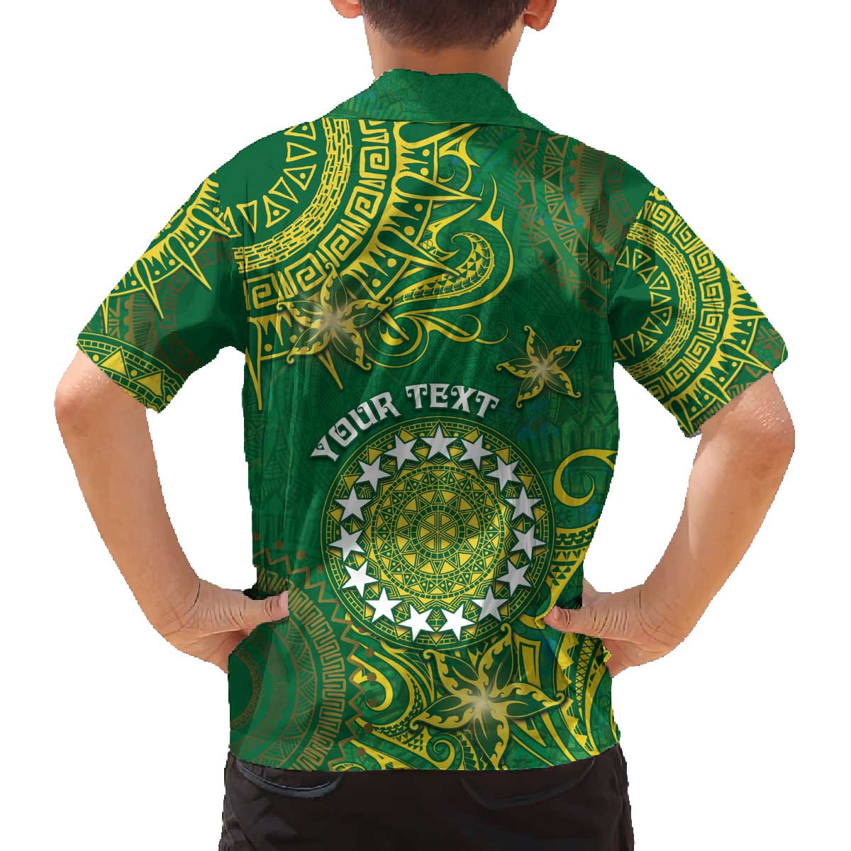 Personalised Cook Islands Family Matching Off The Shoulder Long Sleeve Dress and Hawaiian Shirt Hibiscus Polynesian Tribal Pattern DT05 - Polynesian Pride