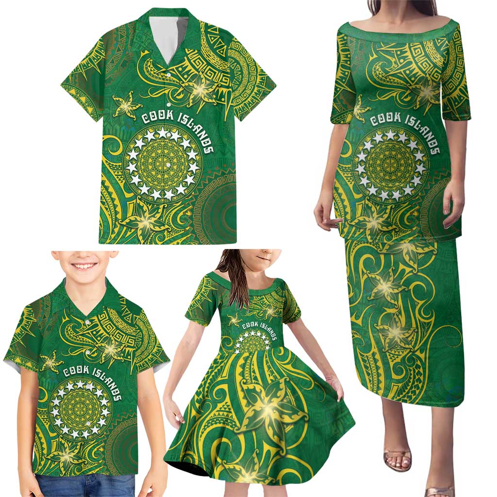Personalised Cook Islands Family Matching Puletasi and Hawaiian Shirt Hibiscus Polynesian Tribal Pattern DT05 - Polynesian Pride
