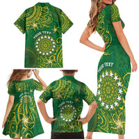 Personalised Cook Islands Family Matching Short Sleeve Bodycon Dress and Hawaiian Shirt Hibiscus Polynesian Tribal Pattern DT05 - Polynesian Pride