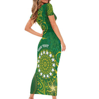 Personalised Cook Islands Family Matching Short Sleeve Bodycon Dress and Hawaiian Shirt Hibiscus Polynesian Tribal Pattern DT05 - Polynesian Pride
