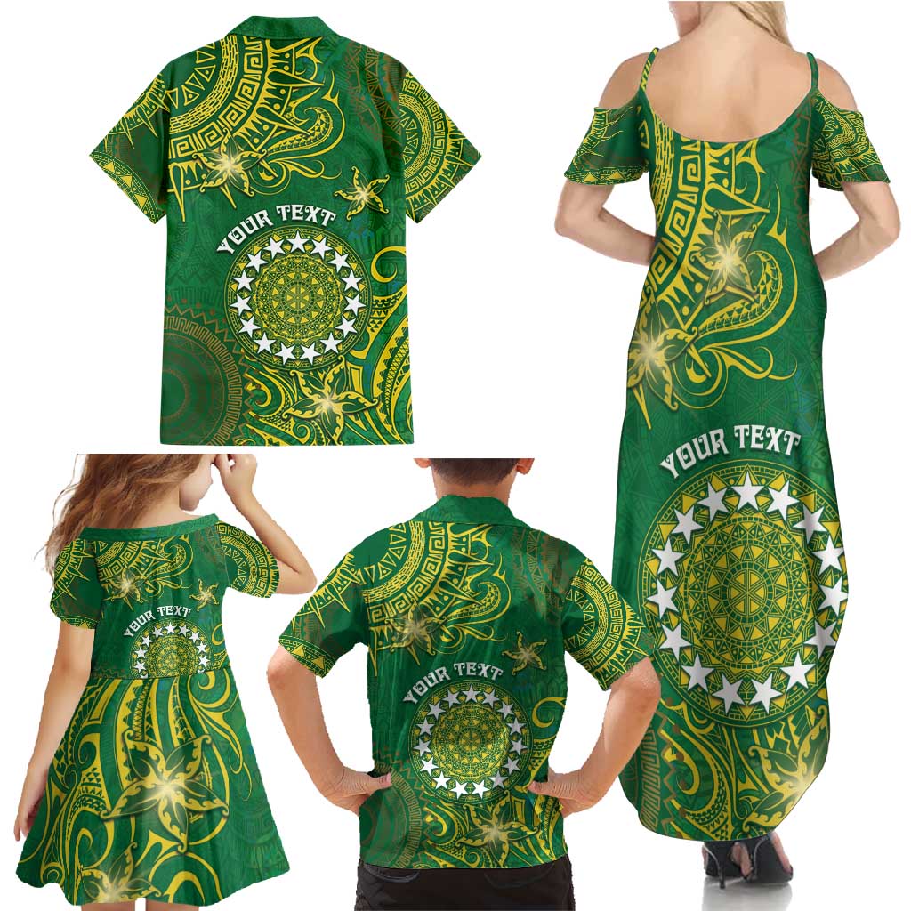 Personalised Cook Islands Family Matching Summer Maxi Dress and Hawaiian Shirt Hibiscus Polynesian Tribal Pattern DT05 - Polynesian Pride