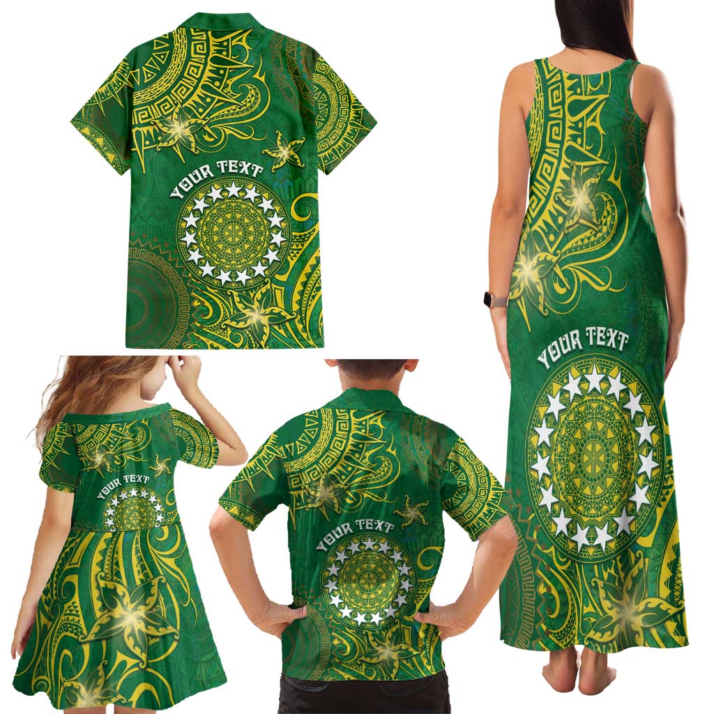 Personalised Cook Islands Family Matching Tank Maxi Dress and Hawaiian Shirt Hibiscus Polynesian Tribal Pattern DT05 - Polynesian Pride