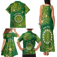 Personalised Cook Islands Family Matching Tank Maxi Dress and Hawaiian Shirt Hibiscus Polynesian Tribal Pattern DT05 - Polynesian Pride