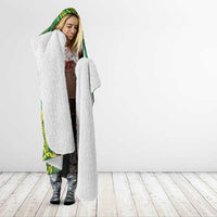 Cook Islands Hooded Blanket Hibiscus Polynesian Tribal Pattern