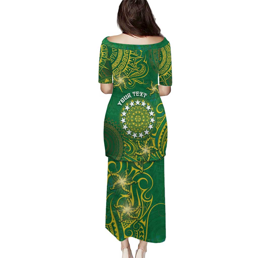 Personalised Cook Islands Puletasi Hibiscus Polynesian Tribal Pattern