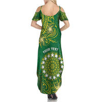 Personalised Cook Islands Summer Maxi Dress Hibiscus Polynesian Tribal Pattern DT05 - Polynesian Pride