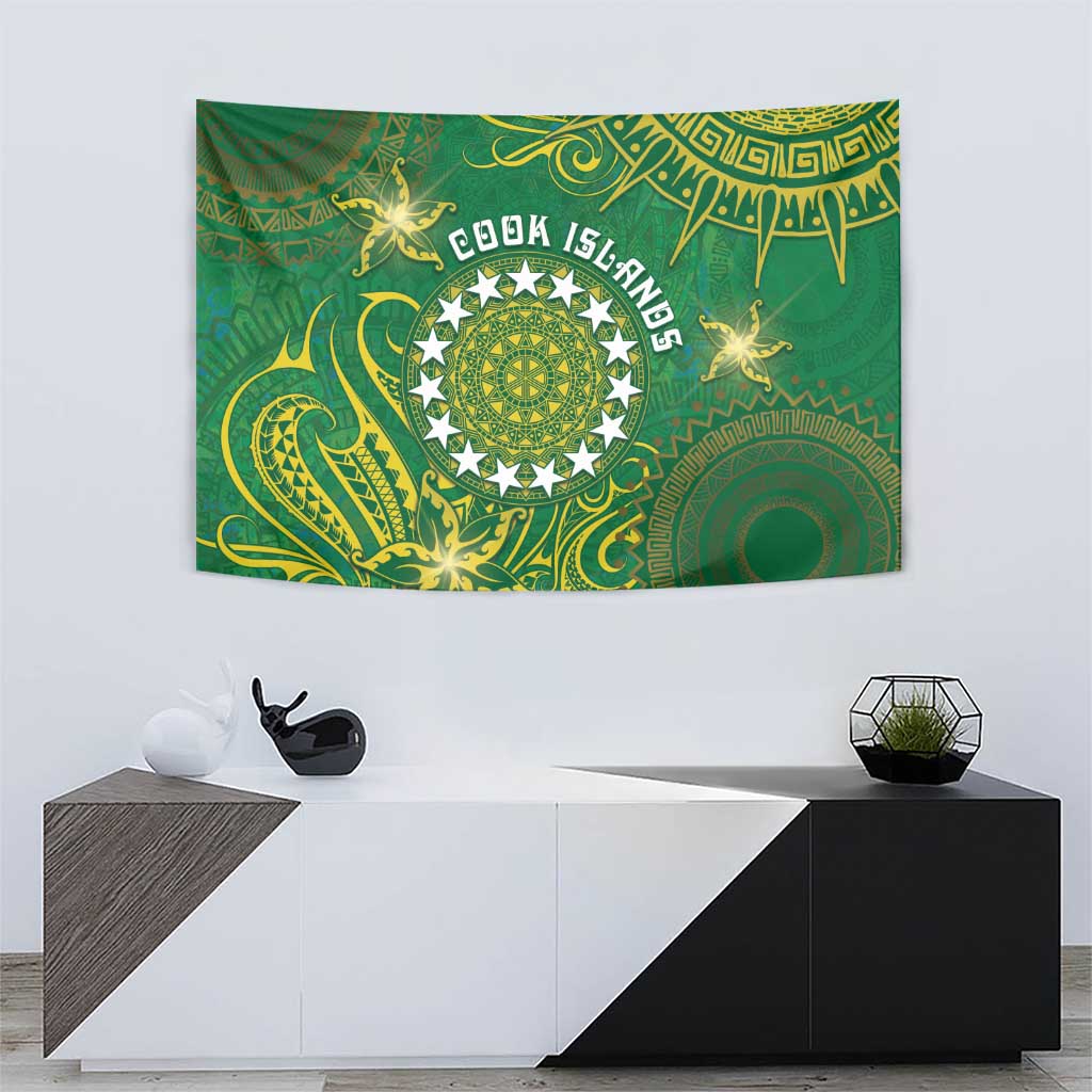 Cook Islands Tapestry Hibiscus Polynesian Tribal Pattern
