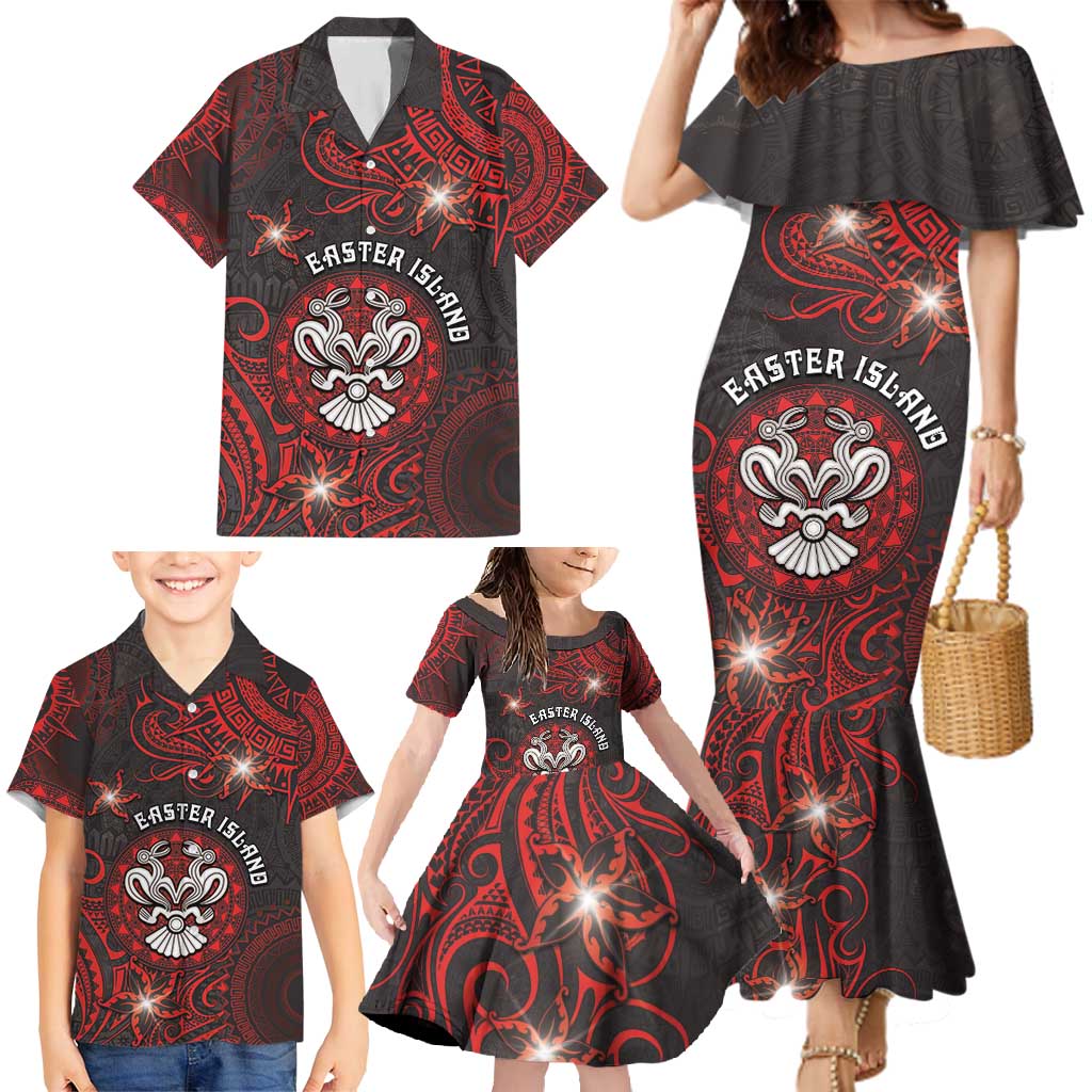 Personalised Easter Island Family Matching Mermaid Dress and Hawaiian Shirt Hibiscus Polynesian Tribal Pattern DT05 - Polynesian Pride