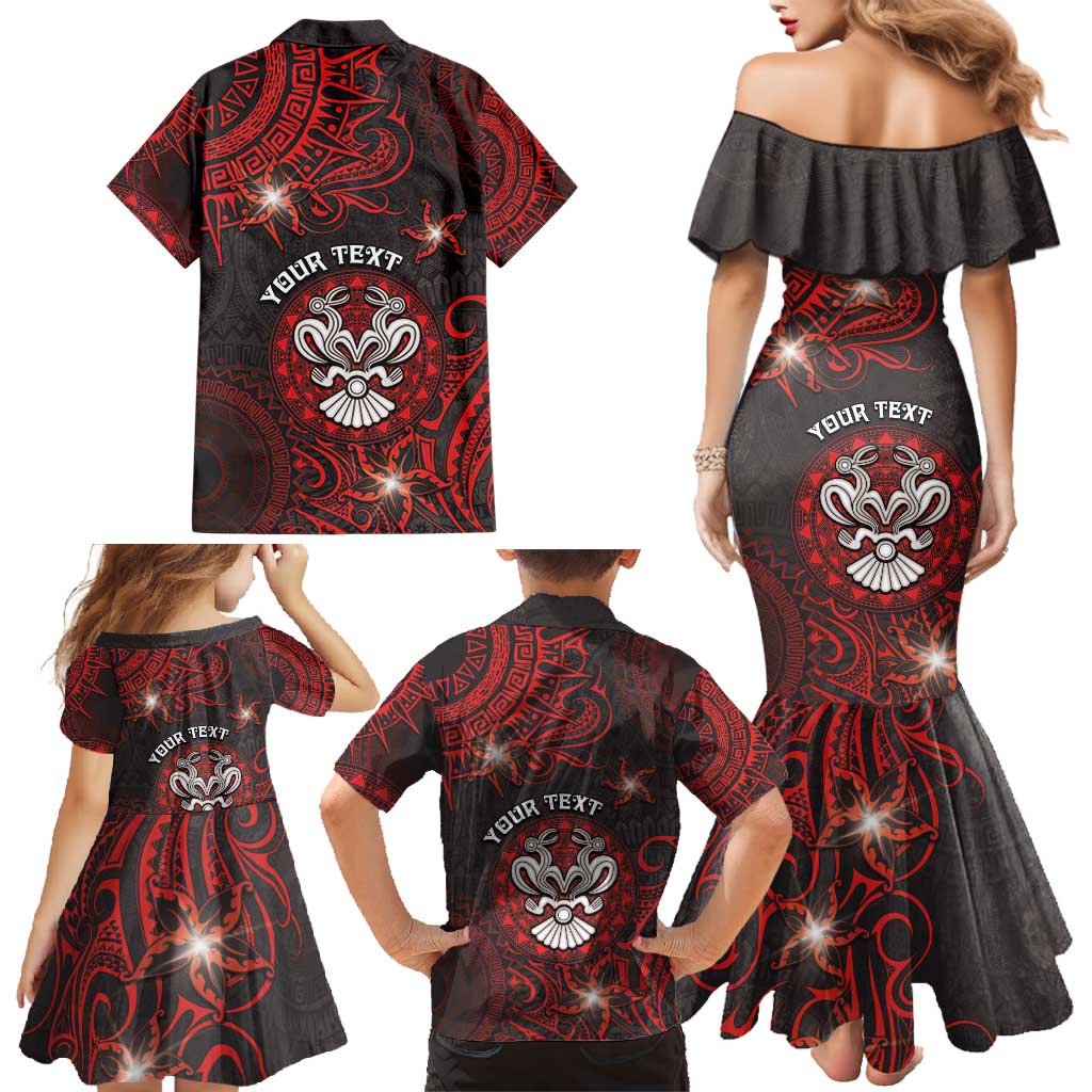Personalised Easter Island Family Matching Mermaid Dress and Hawaiian Shirt Hibiscus Polynesian Tribal Pattern DT05 - Polynesian Pride