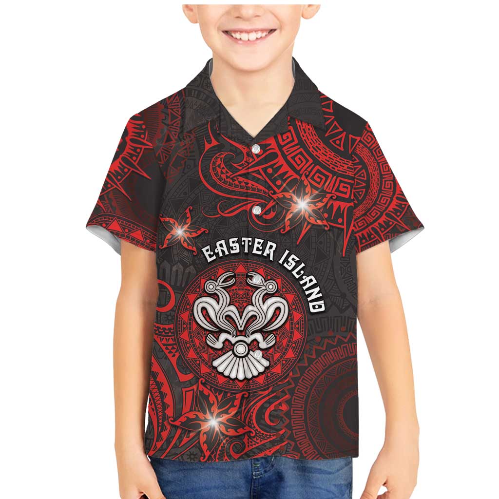 Personalised Easter Island Family Matching Mermaid Dress and Hawaiian Shirt Hibiscus Polynesian Tribal Pattern DT05 Son's Shirt Black - Polynesian Pride