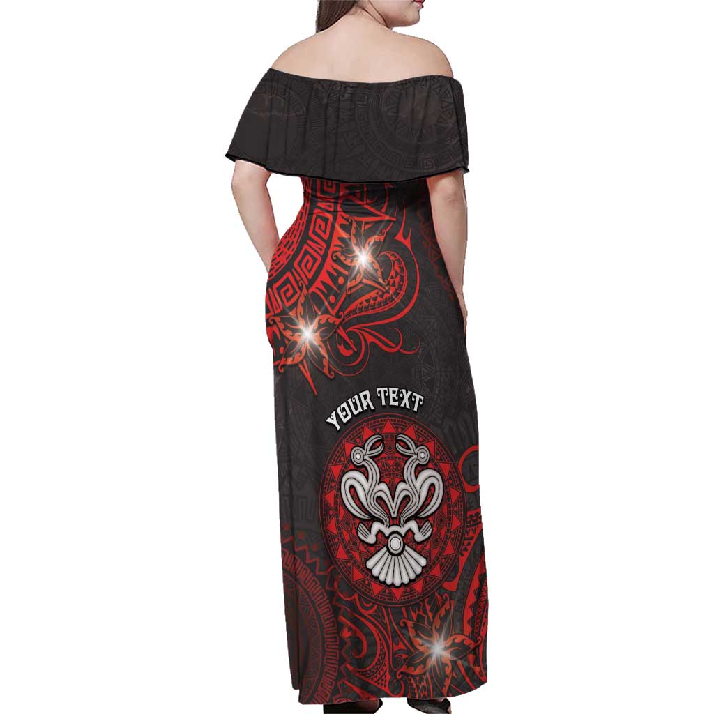 Personalised Easter Island Family Matching Off Shoulder Maxi Dress and Hawaiian Shirt Hibiscus Polynesian Tribal Pattern DT05 - Polynesian Pride