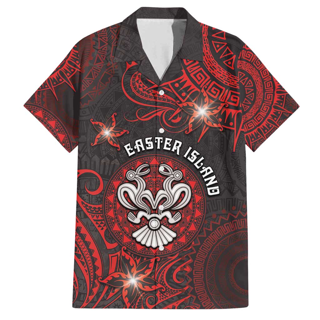 Personalised Easter Island Family Matching Off Shoulder Short Dress and Hawaiian Shirt Hibiscus Polynesian Tribal Pattern DT05 Dad's Shirt - Short Sleeve Black - Polynesian Pride