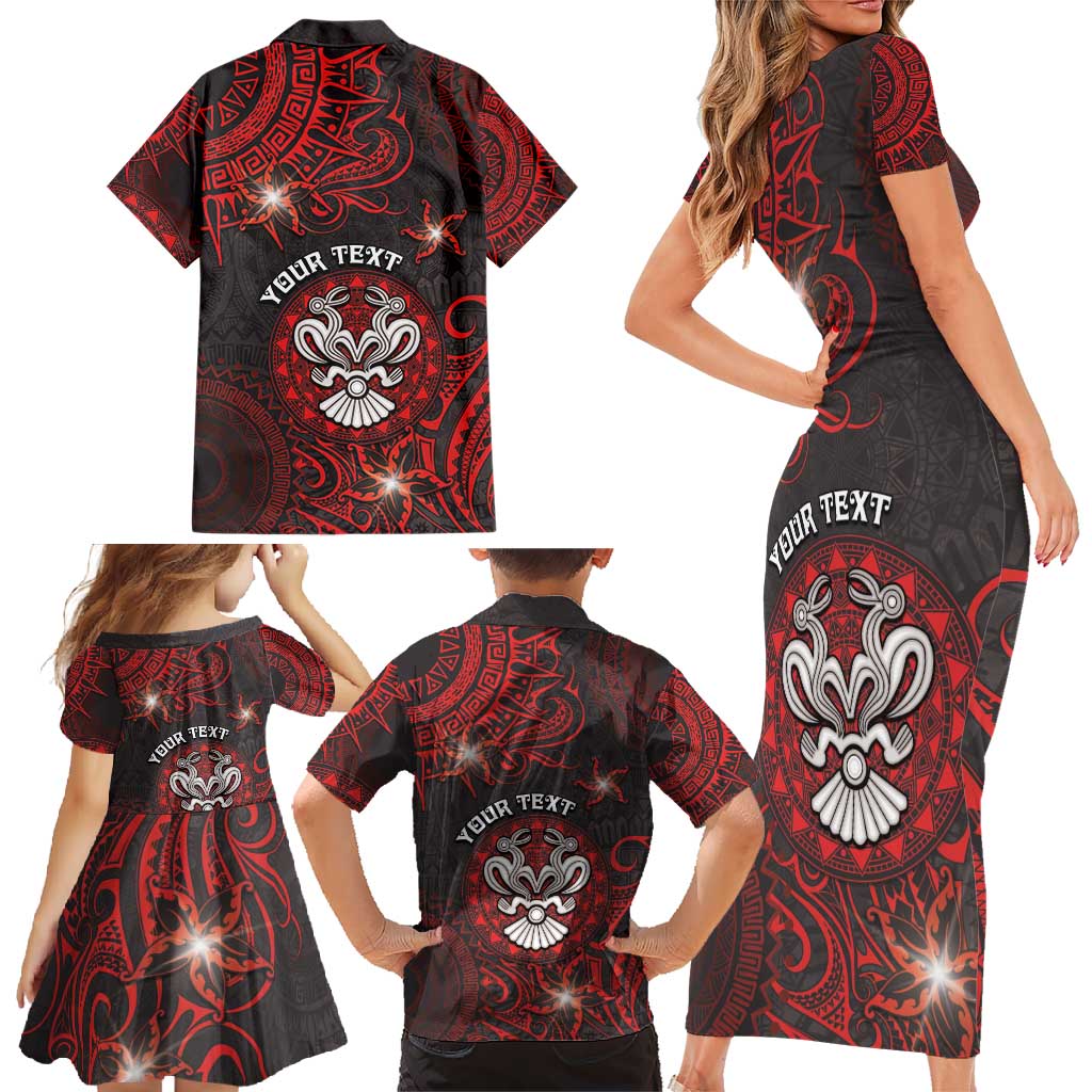 Personalised Easter Island Family Matching Short Sleeve Bodycon Dress and Hawaiian Shirt Hibiscus Polynesian Tribal Pattern DT05 - Polynesian Pride