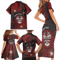 Personalised Easter Island Family Matching Short Sleeve Bodycon Dress and Hawaiian Shirt Hibiscus Polynesian Tribal Pattern DT05 - Polynesian Pride