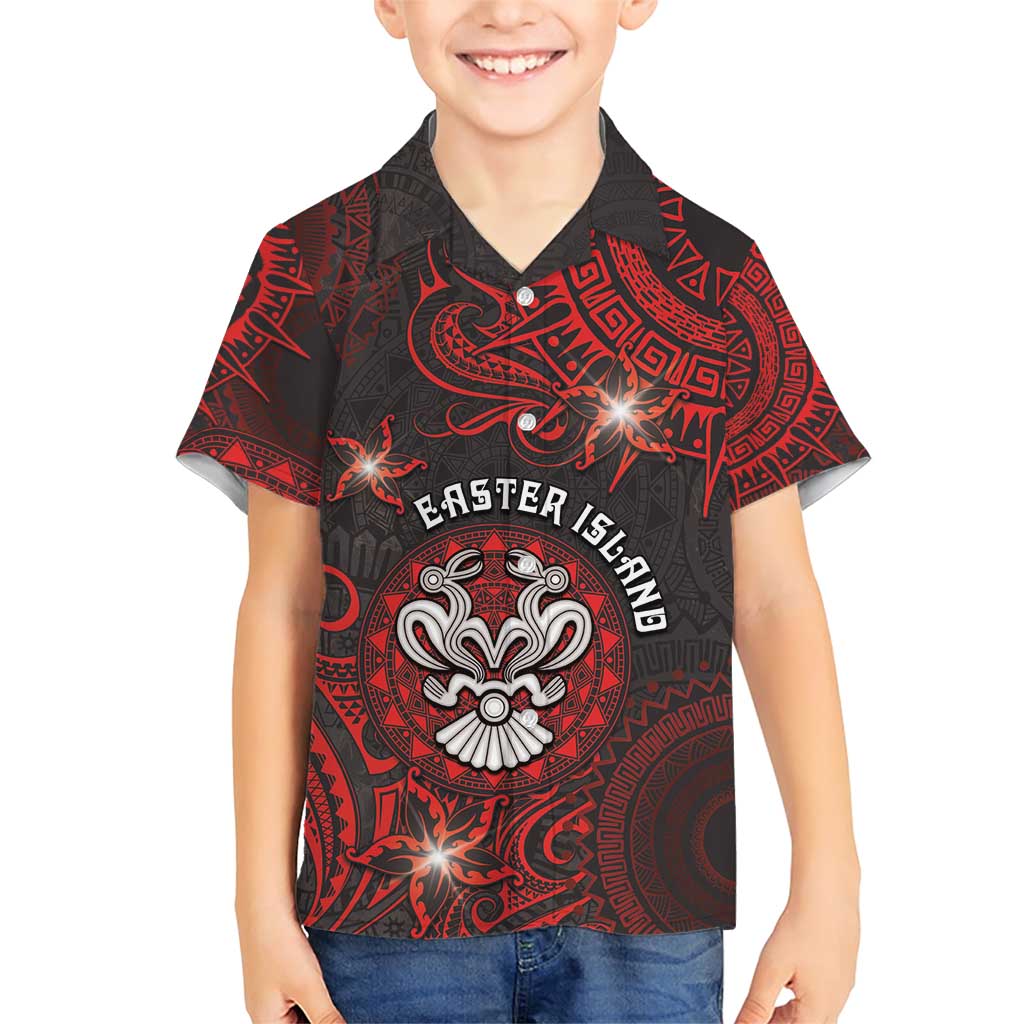 Personalised Easter Island Family Matching Short Sleeve Bodycon Dress and Hawaiian Shirt Hibiscus Polynesian Tribal Pattern DT05 Son's Shirt Black - Polynesian Pride