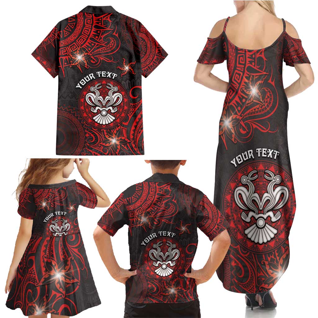 Personalised Easter Island Family Matching Summer Maxi Dress and Hawaiian Shirt Hibiscus Polynesian Tribal Pattern DT05 - Polynesian Pride