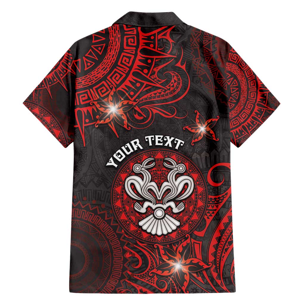 Personalised Easter Island Hawaiian Shirt Hibiscus Polynesian Tribal Pattern