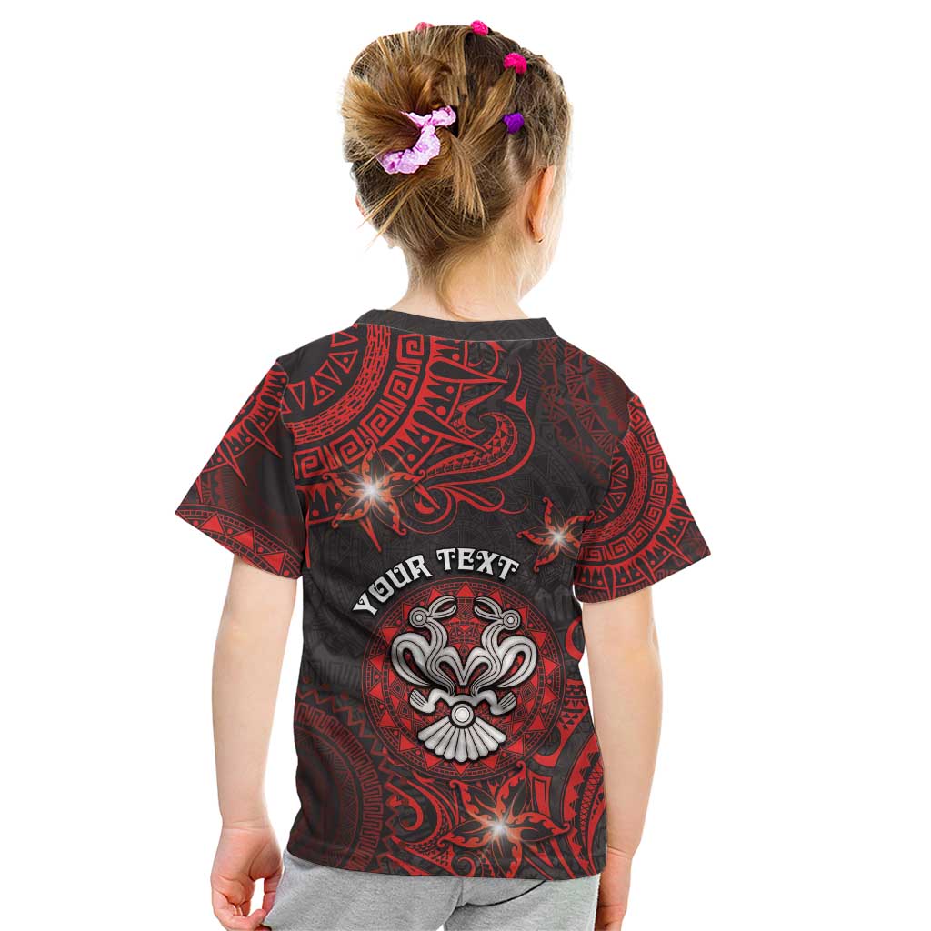 Personalised Easter Island Kid T Shirt Hibiscus Polynesian Tribal Pattern