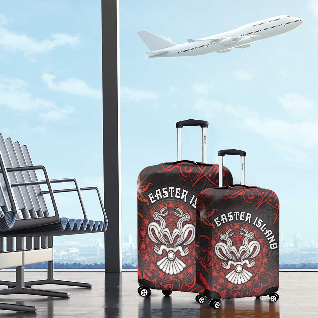 Easter Island Luggage Cover Hibiscus Polynesian Tribal Pattern