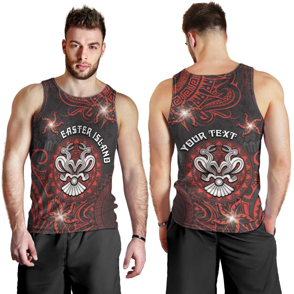 Personalised Easter Island Men Tank Top Hibiscus Polynesian Tribal Pattern