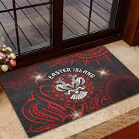 Easter Island Rubber Doormat Hibiscus Polynesian Tribal Pattern