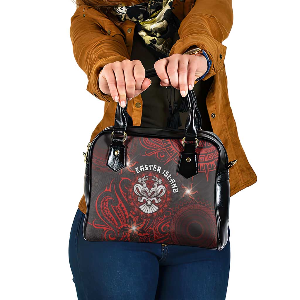 Easter Island Shoulder Handbag Hibiscus Polynesian Tribal Pattern
